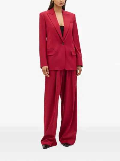 Another Tomorrow Single-button Relaxed Blazer In Red
