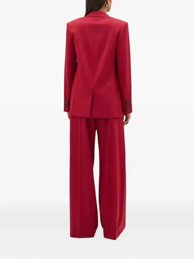 Another Tomorrow Single-button Relaxed Blazer In Red