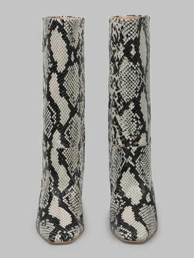 Alysi Python-print Leather Boots In Animal Print