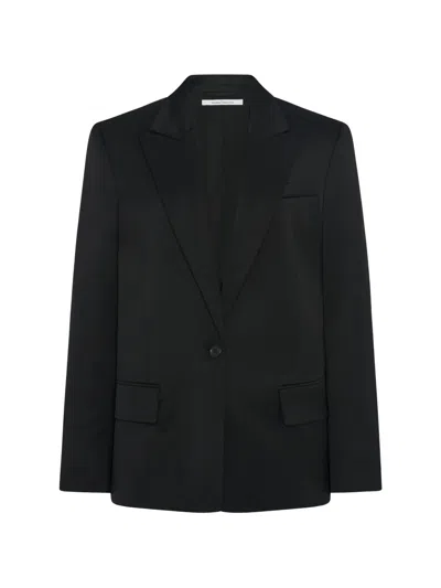 Another Tomorrow Single-breasted Tailored Jacket In Black
