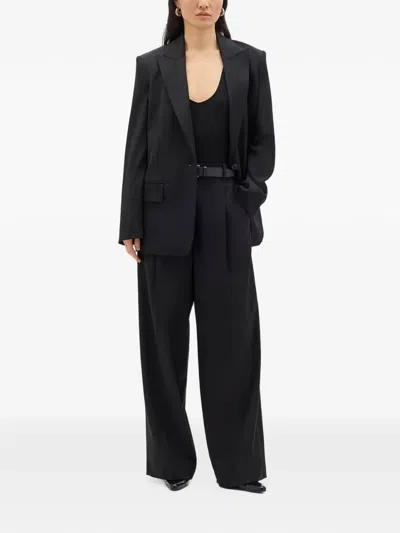 Another Tomorrow Single-breasted Tailored Jacket In Black