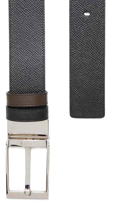 Shop Bally Sasent Reversible Belt In Black/chocolate