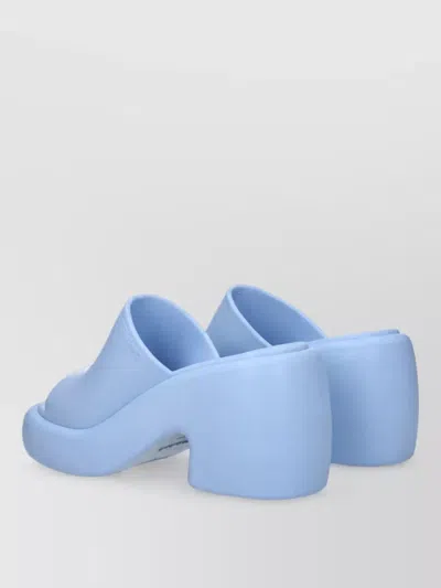Ferragamo Deva Rubber Platform Mule In Blue