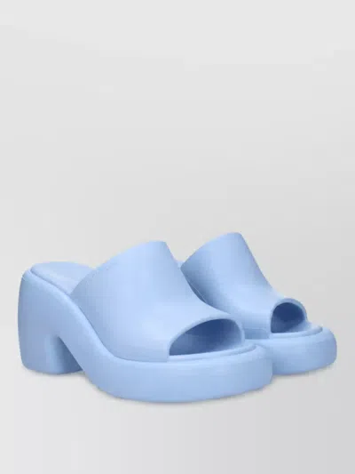 Ferragamo Deva Rubber Platform Mule In Blue