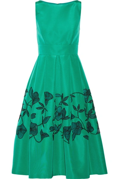 Lela Rose Embellished Laser-cut Floral Dress, Light Green In Mint