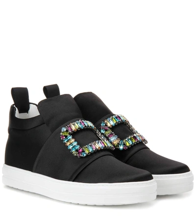 Roger Vivier Sneaky Viv' Sneakers With Crystal Embelishment In Llack