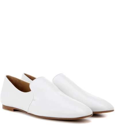 Shop The Row Alys Leather Slippers In White