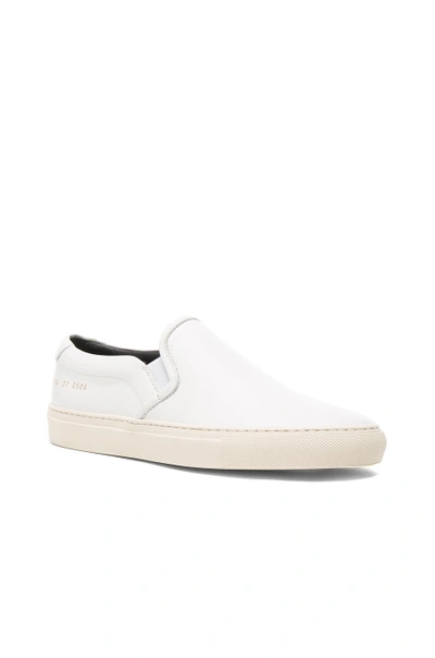 Shop Common Projects Leather Slip On Retro In White
