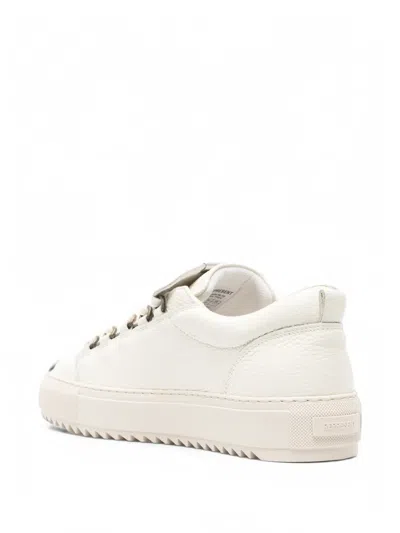 Represent Grained Leather Thick Sole Low-top Sneakers In White