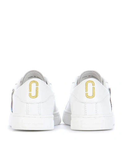 Shop Marc Jacobs Empire Toast Embellished Leather Sneakers In White