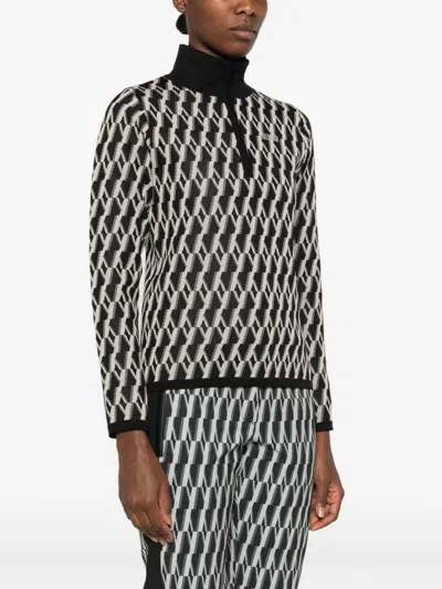 Colmar Jacquard-pattern Half-zip Sweater In Multi