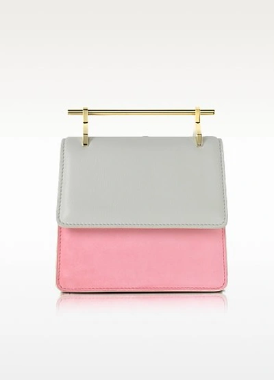 M2malletier Mini Collectionneuse Cool Grey And Candy Suede Crossbody Bag