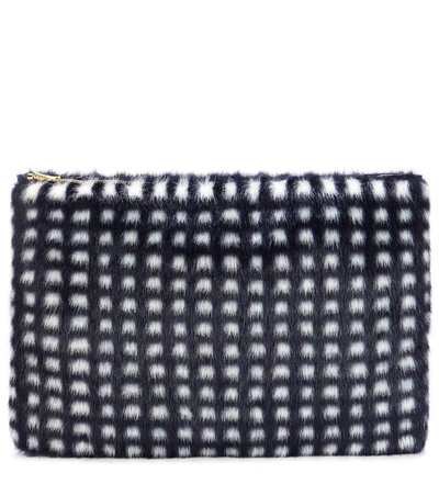 Shrimps Macbeth Checked Faux-fur Clutch In Eavy