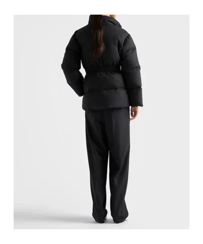 Prada Re-wool Down Jacket In Black