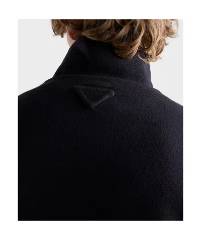 Prada Cashmere Blouson Jacket In Blue