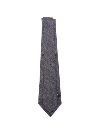 Kiton Patterned Tie In Gray