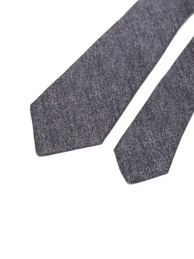 Kiton Patterned Tie In Gray