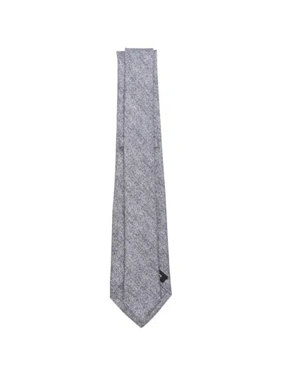 Kiton Patterned Tie In Gray