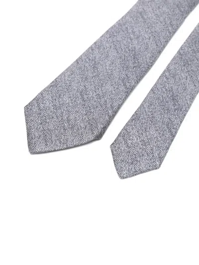 Kiton Patterned Tie In Gray