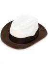 Borsalino Bicolor Hemp Medium Brim Hat, Brown