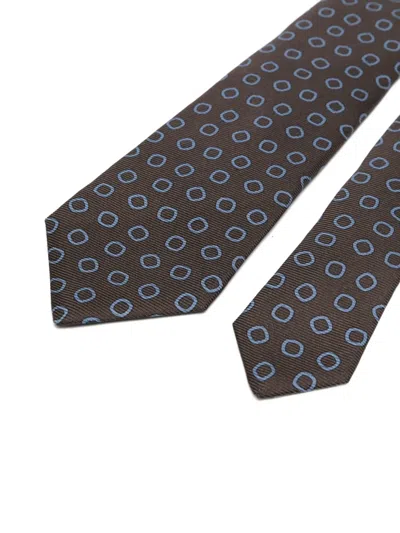 Kiton Geometric-pattern Tie In Multi