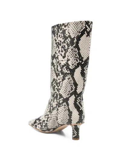 Alysi Python-print Leather Boots In Animal Print