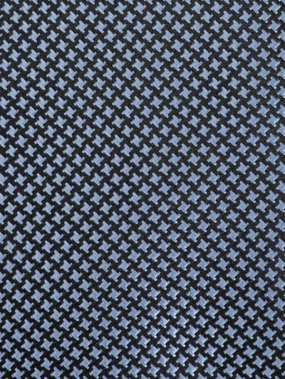 Tom Ford Houndstooth-pattern Silk Tie In Blue