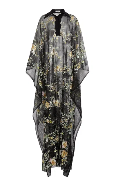 Zuhair Murad Embroidered Sheer Caftan In Gray | ModeSens