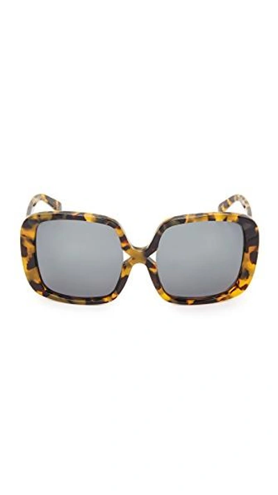 Shop Karen Walker Marques Sunglasses In Crazy Tort Gold/g15 Mono