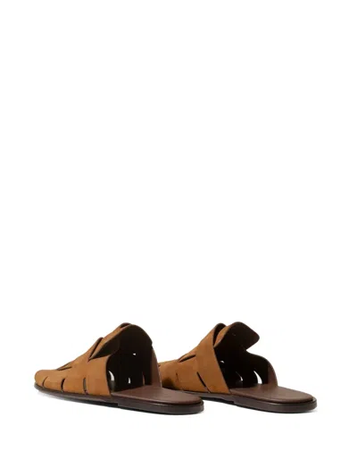 Hereu 인터우븐 스웨이드 뮬 In Brown