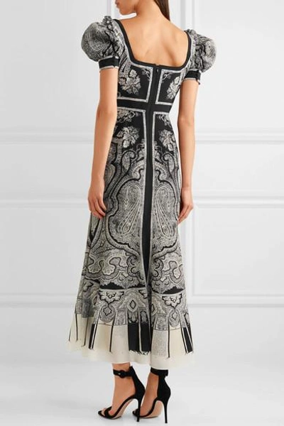 Shop Alexander Mcqueen Paisley-print Silk Crepe De Chine Midi Dress