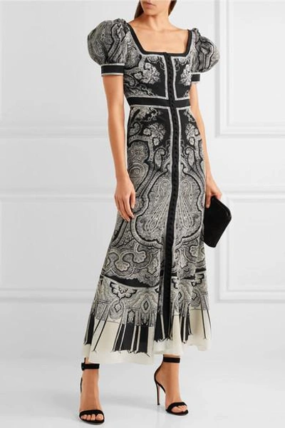 Shop Alexander Mcqueen Paisley-print Silk Crepe De Chine Midi Dress