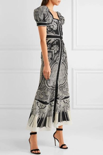 Shop Alexander Mcqueen Paisley-print Silk Crepe De Chine Midi Dress