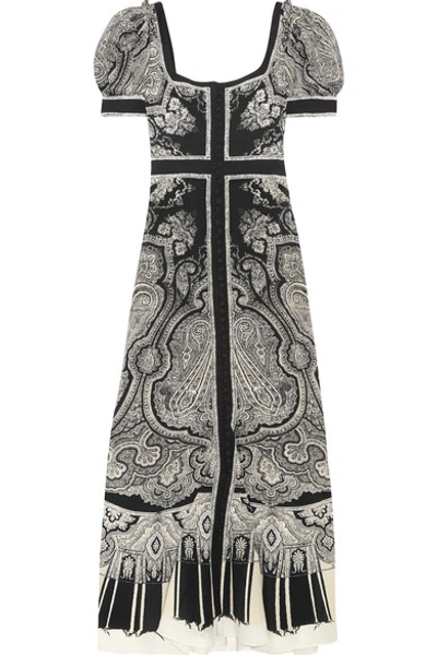 Shop Alexander Mcqueen Paisley-print Silk Crepe De Chine Midi Dress