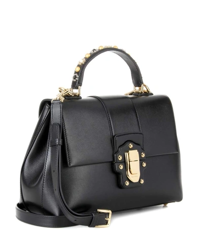 Shop Dolce & Gabbana Lucia Medium Leather Shoulder Bag In Black