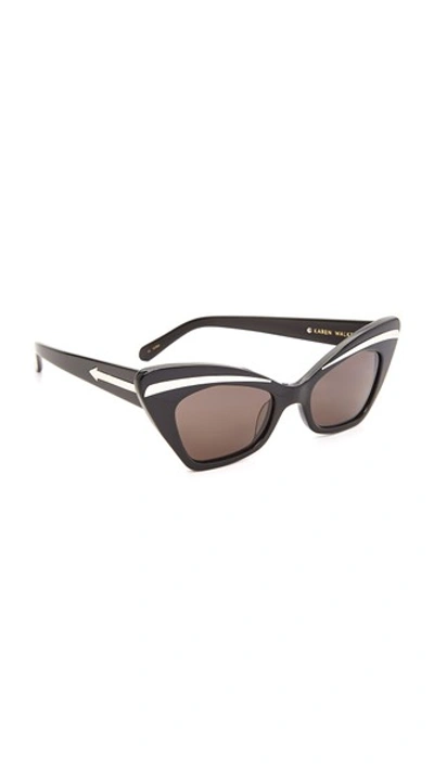Karen Walker Babou Sunglasses In Black Silver/smoko Mono