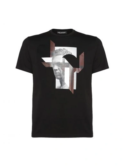Shop Neil Barrett Graphic Print T-shirt In Black+c