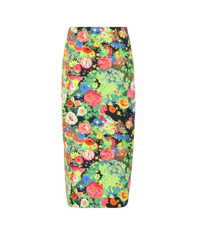 Rosie Assoulin Cotton-blend Pencil Skirt In Multicoloured
