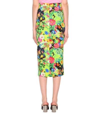 Shop Rosie Assoulin Cotton-blend Pencil Skirt In Multicoloured