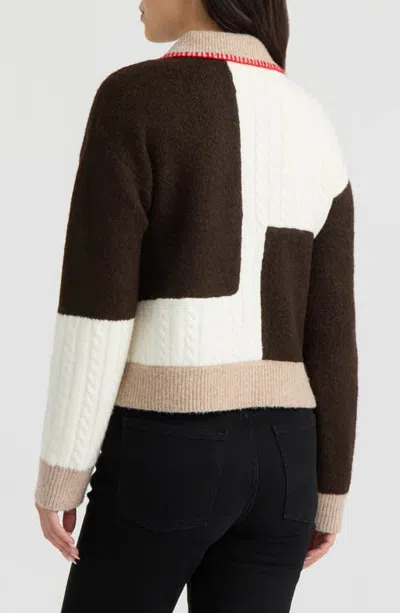 Hunter Patchwork Cable Knit Cardigan In Multi