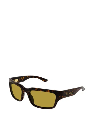 Gucci Rectangular-frame Sunglasses In Brown