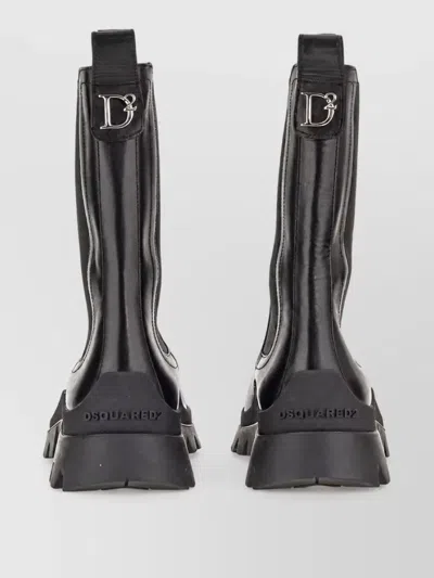 Dsquared2 Leather Boot In Black