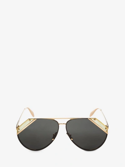 Alexander Mcqueen Cut Lens Pilot Frame