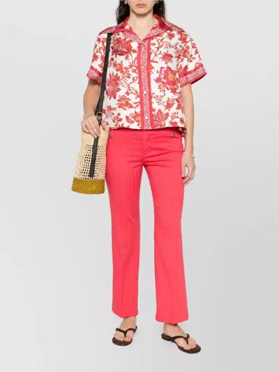 Etro Front-pocket Straight Trousers In Pink