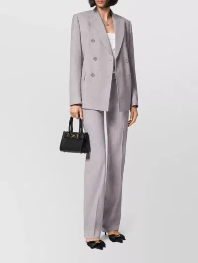 Versace Double-breasted Chambray Blazer In Purple