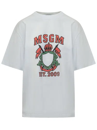 Msgm Logo-print T-shirt In White