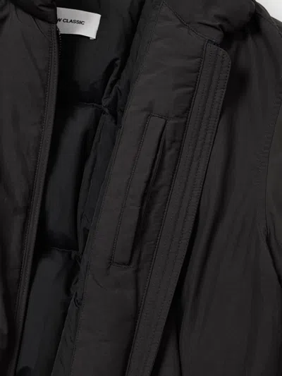 Low Classic Zippered Down Jacket In Black