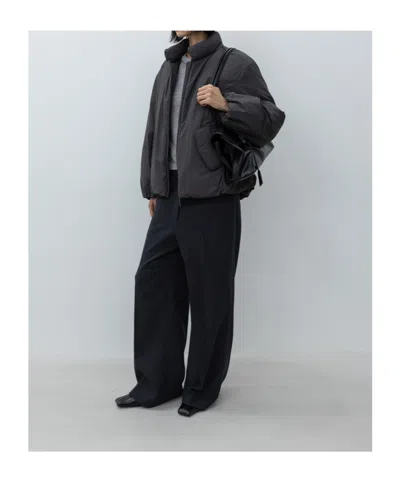 Low Classic Zippered Down Jacket In Black