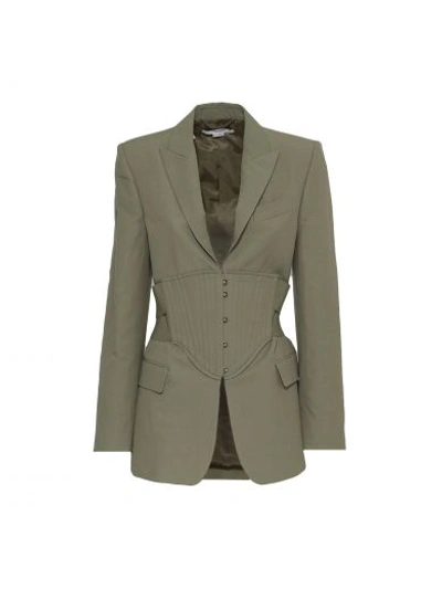 Shop Stella Mccartney Peak Lapel Blazer In Light Khaki