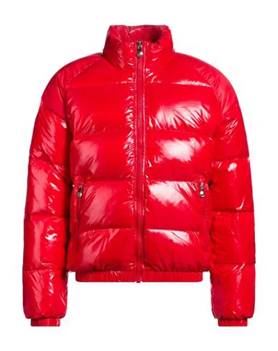 Pyrenex Man Puffer Tomato Red Size L Polyamide In Red